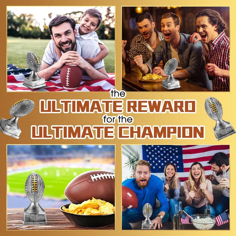 Wiwiqing Silver Fantasy Football Champion Trophy 6 Inch Winner Glory Award Celebrate The Game Winning Touchdown or Playoff Win Championship - Image 5